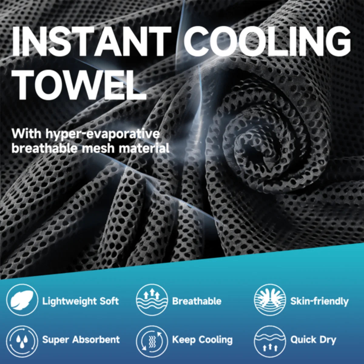 4-Pack Superfiber Ice Cooling Towels - Soft, Breathable