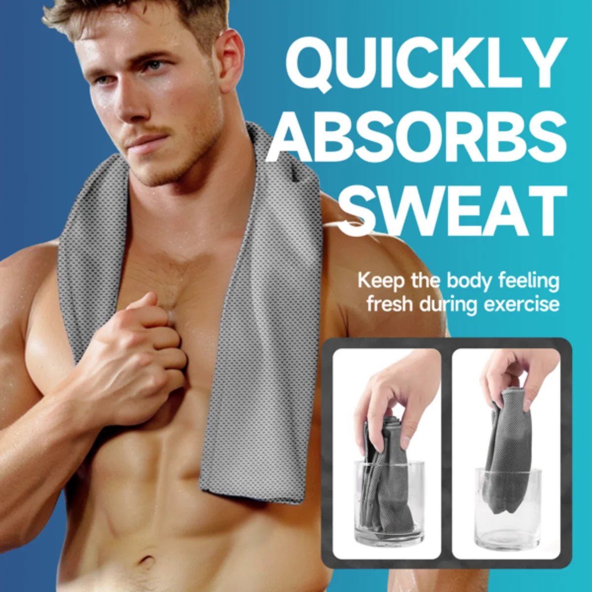 4-Pack Superfiber Ice Cooling Towels - Soft, Breathable