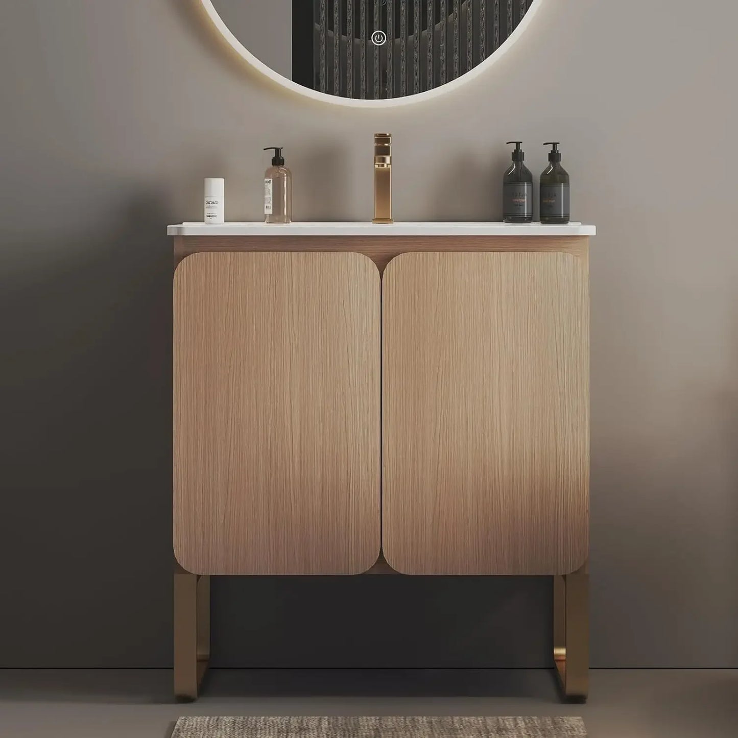 Wall-Mounted Ceramic Sink Vanity Combo