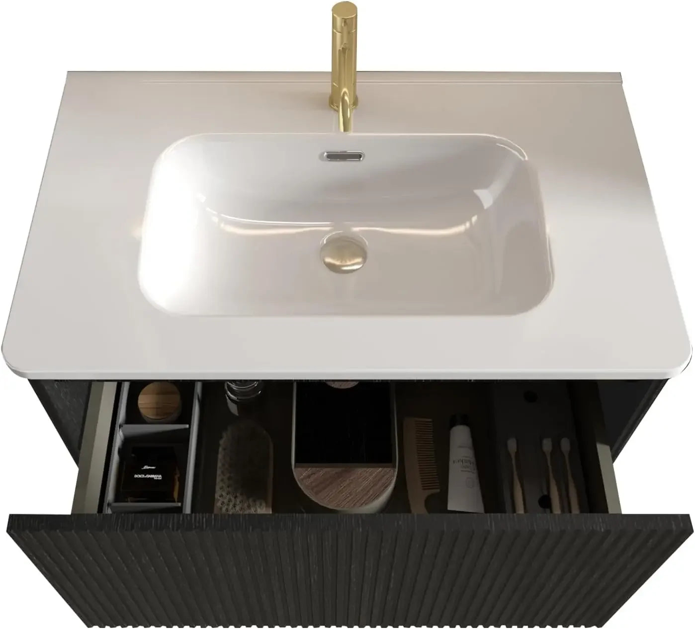 Wall-Mounted Ceramic Sink Vanity Combo