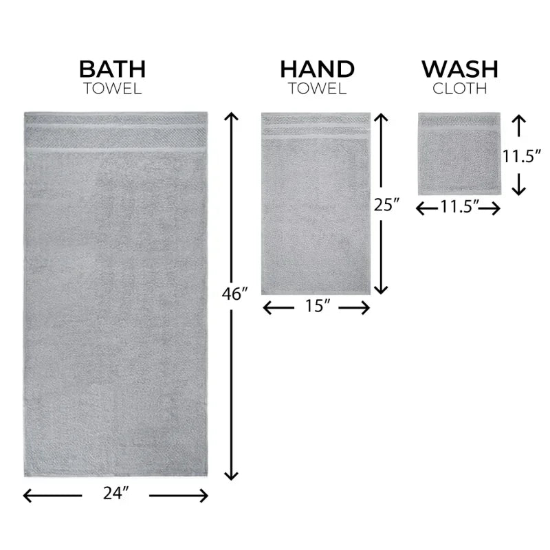 10 Piece Towel Set - Light Grey, Dark Grey