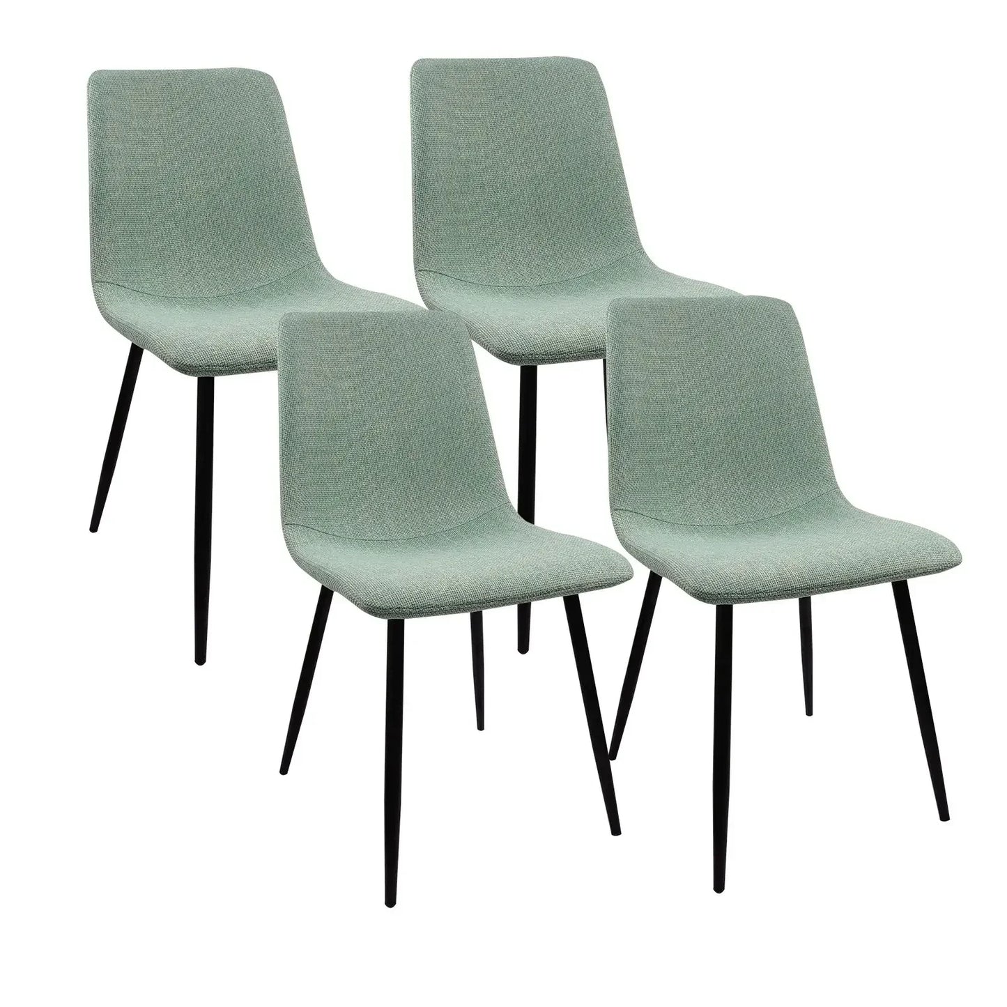 31.5" Round Dining Table Set, White, Linen Upholstered Chairs