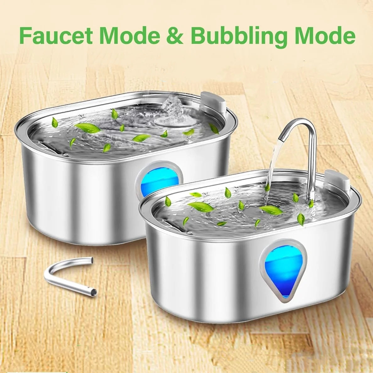 3.5L Stainless Steel Automatic Water Fountain Dispenser, Lighted