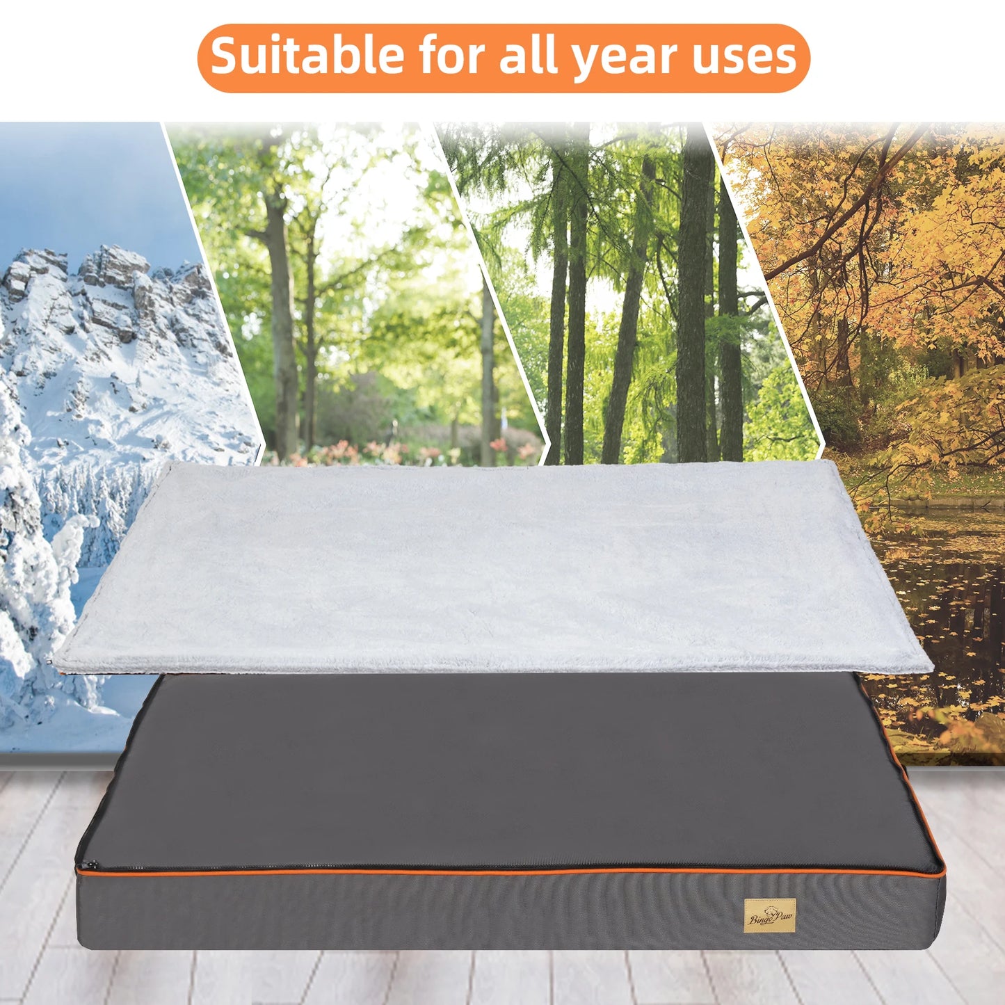 Large Dog Bed Padded Orthopedic Foam Cushion, Washable