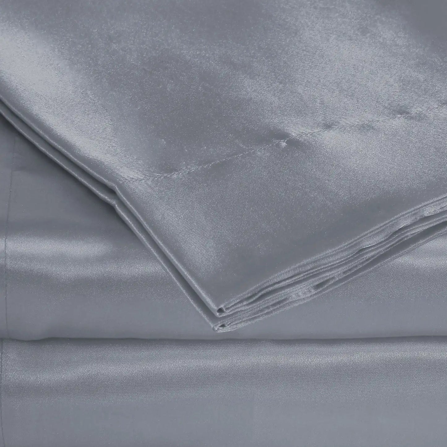 Satin Charmeuse Silky Silver King Sheet Set