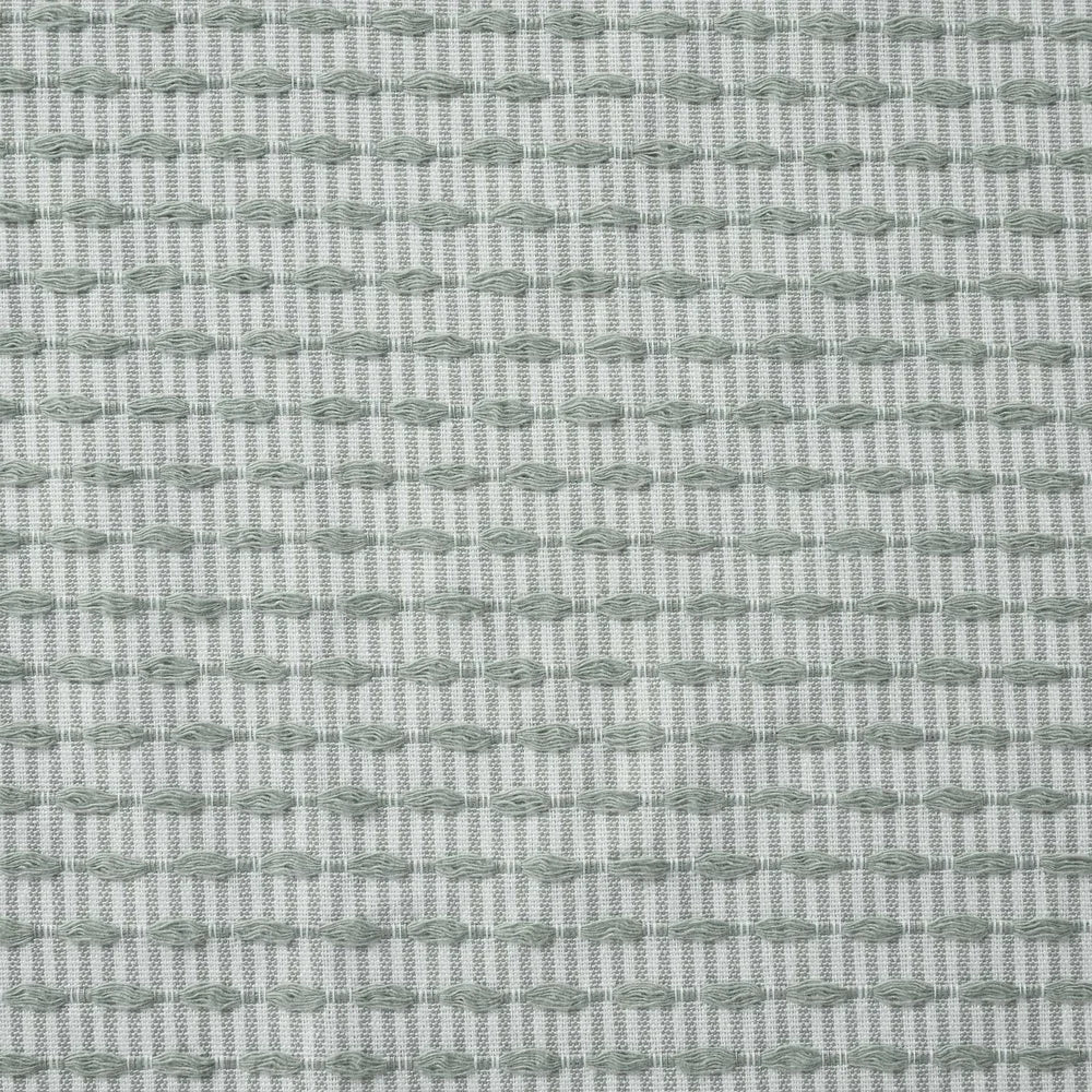 Cotton Polyester Fabric Shower Curtain Green White Pinstripe, Washable