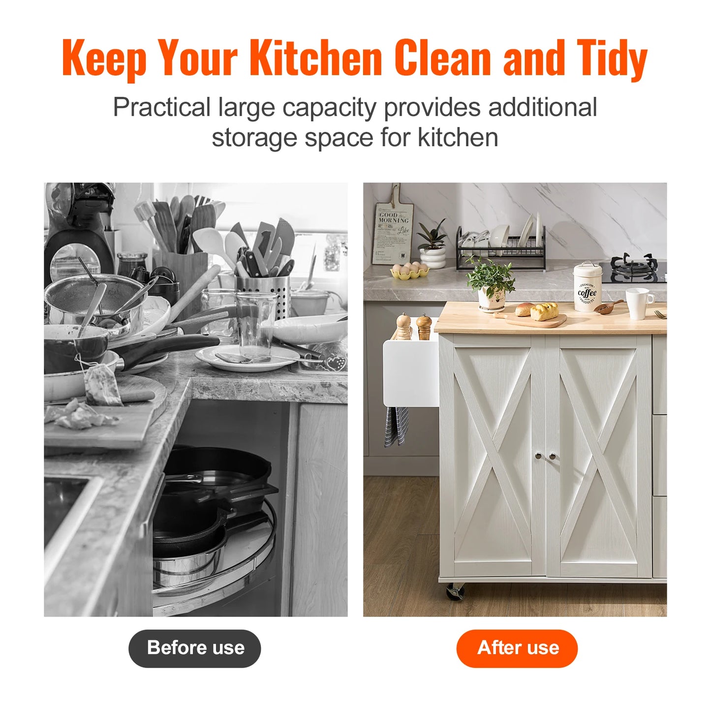 Multifunctional Wooden Kitchen Island