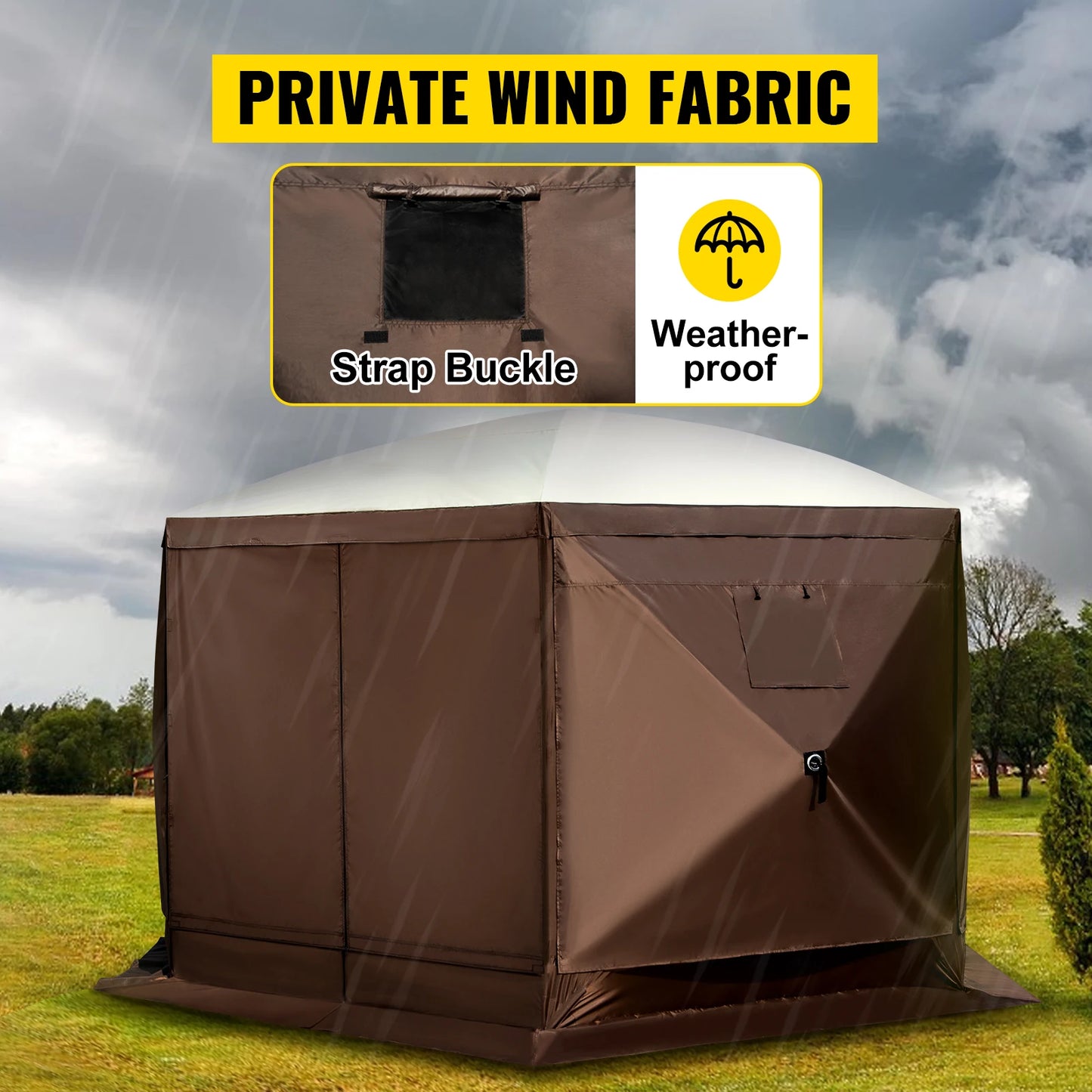 VEVOR Pop-up Camping Gazebo 6 Sided 10' x 10'
