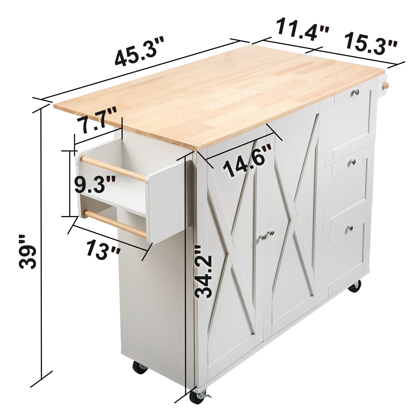 Multifunctional Wooden Kitchen Island