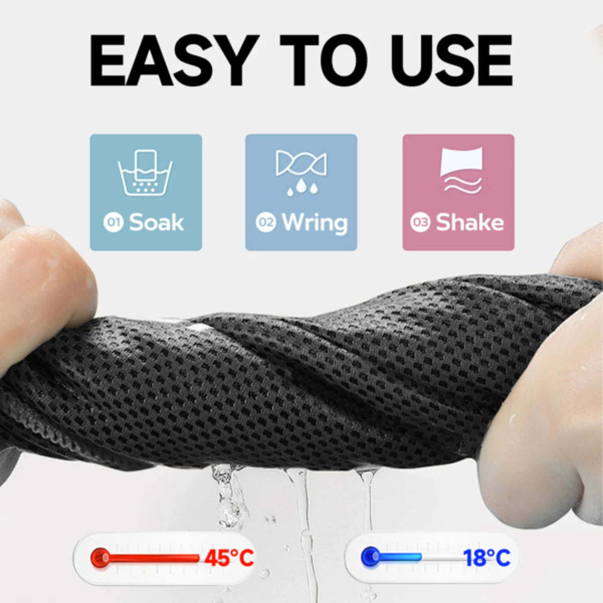 4-Pack Superfiber Ice Cooling Towels - Soft, Breathable
