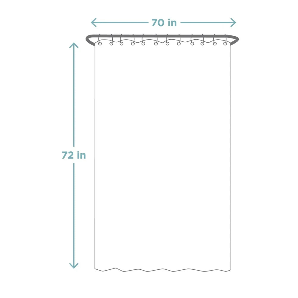 Waterproof Curtain, Bamboo Design, 70x72 Inches, Soft Touch