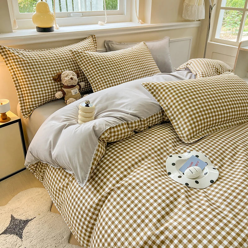 3pcs Simple, soft and breathable duvet cove