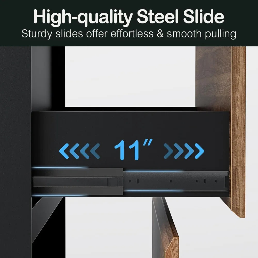 2 Drawer Wood Lateral File Cabinet, 31w x 28h, Anti-tilt Mechanism