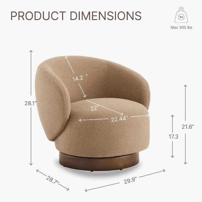 Swivel Round Barrel Upholstered Armchair