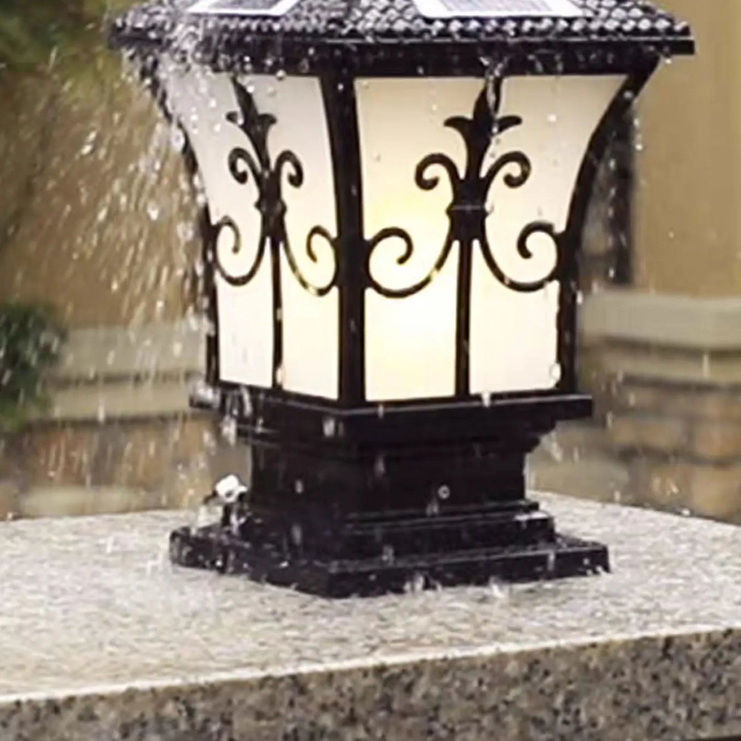 Black Solar Waterproof Garden Lantern