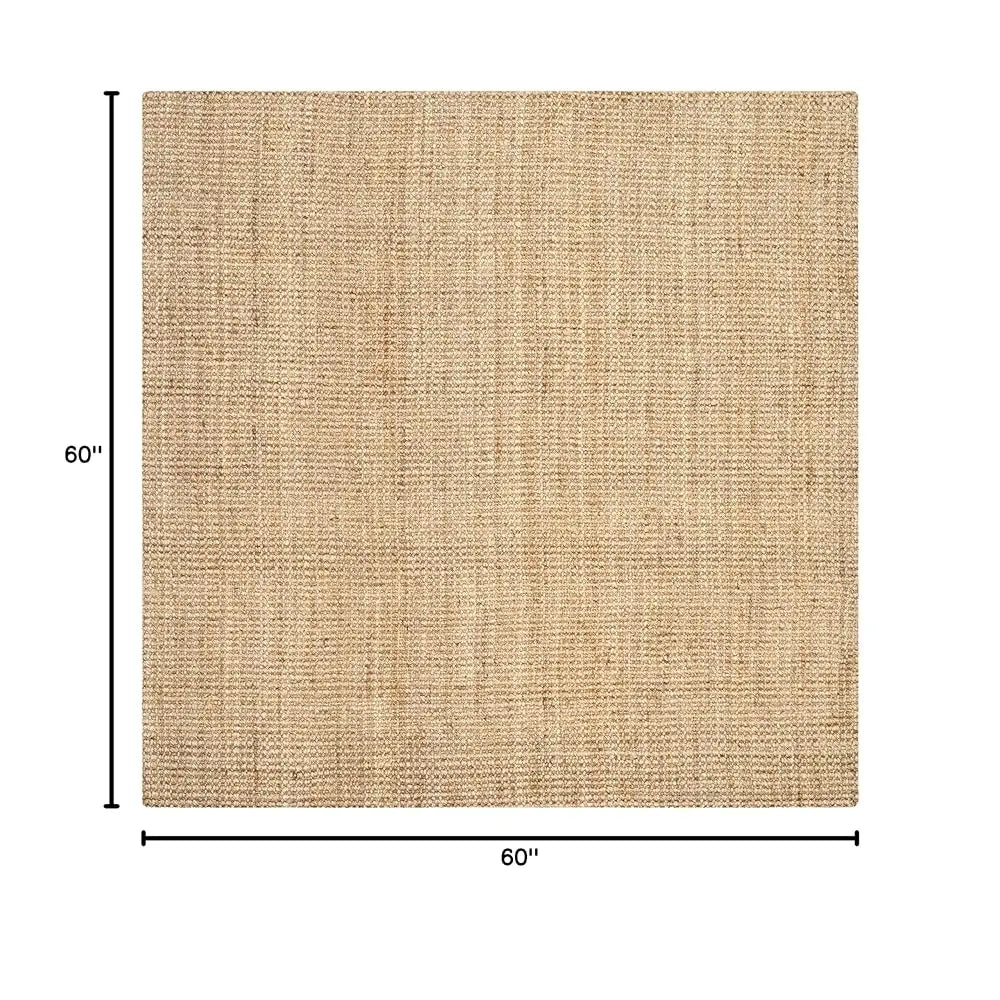 Natural Jute Fiber Collection Area Rug - 5' Square