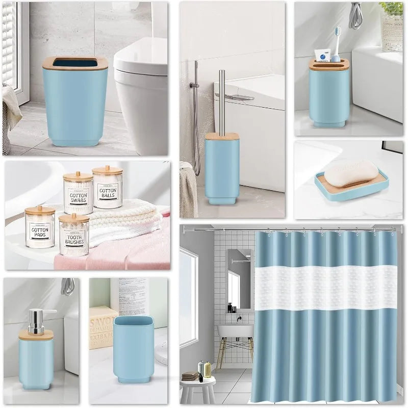 24 Piece Set, Curtain, Trash Can, Accessories