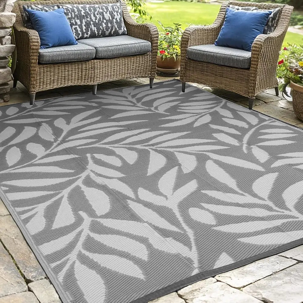 Outdoor Rug, 8X10Ft Waterproof Reversible Mat Indoor Outdoor Rugs Carpet, Small Area Rug Plastic Straw Rug For Patio De Balcony