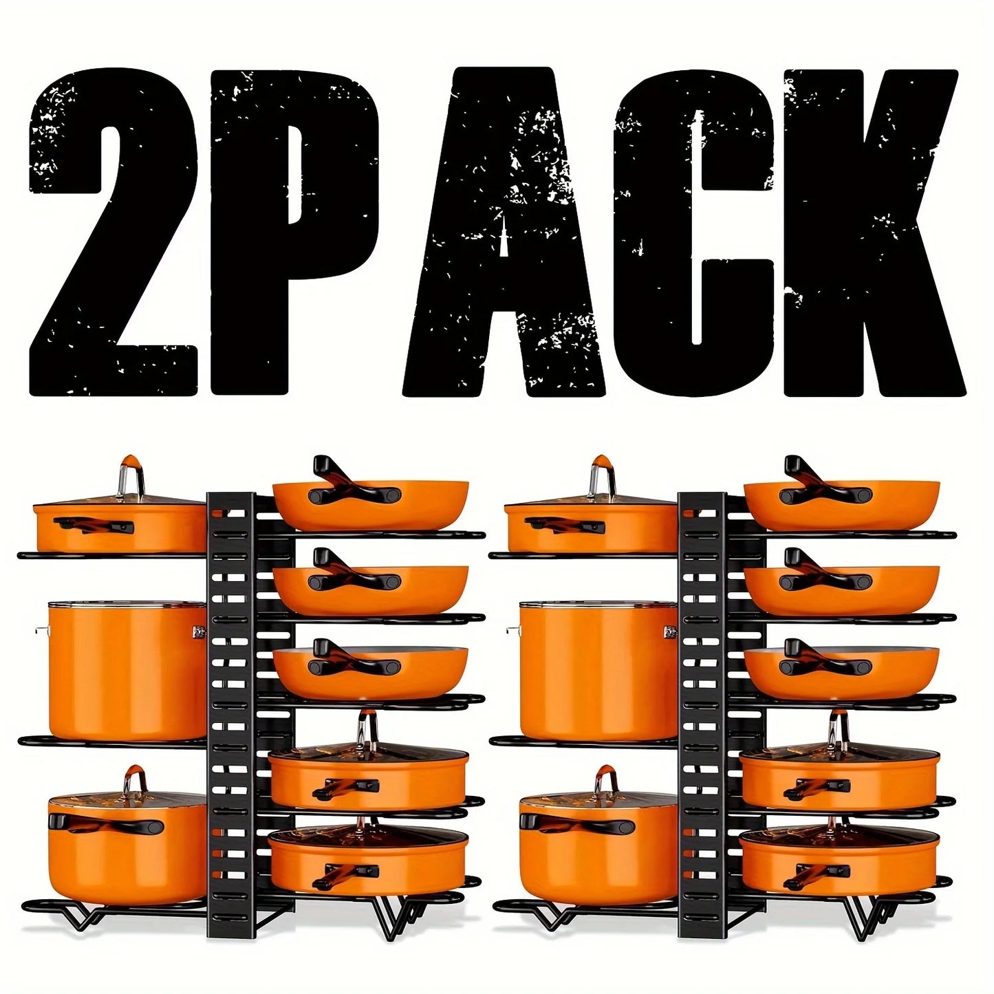 2 Pack Pot Rack Organizers, Adjustable Racks