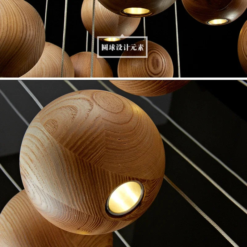 Designer's Solid Wood Pendant Hanging Light