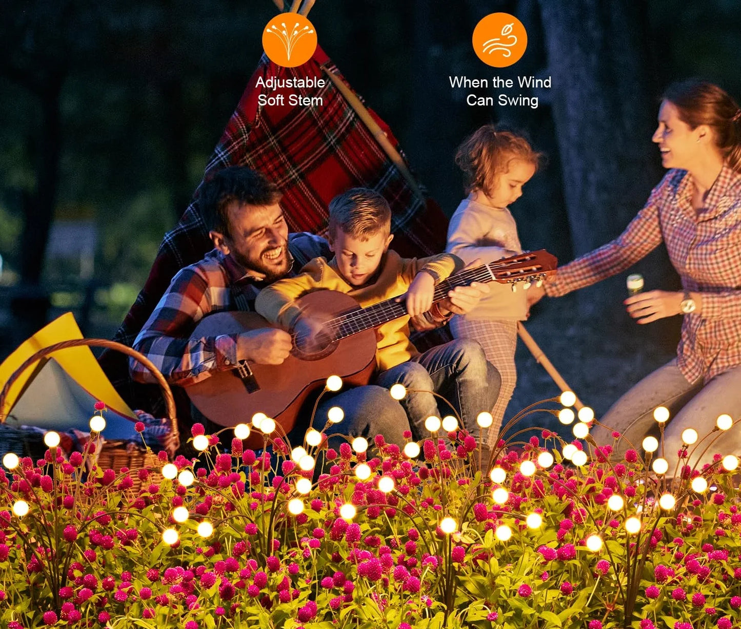 16 LED Solar Swaying Firefly Lights