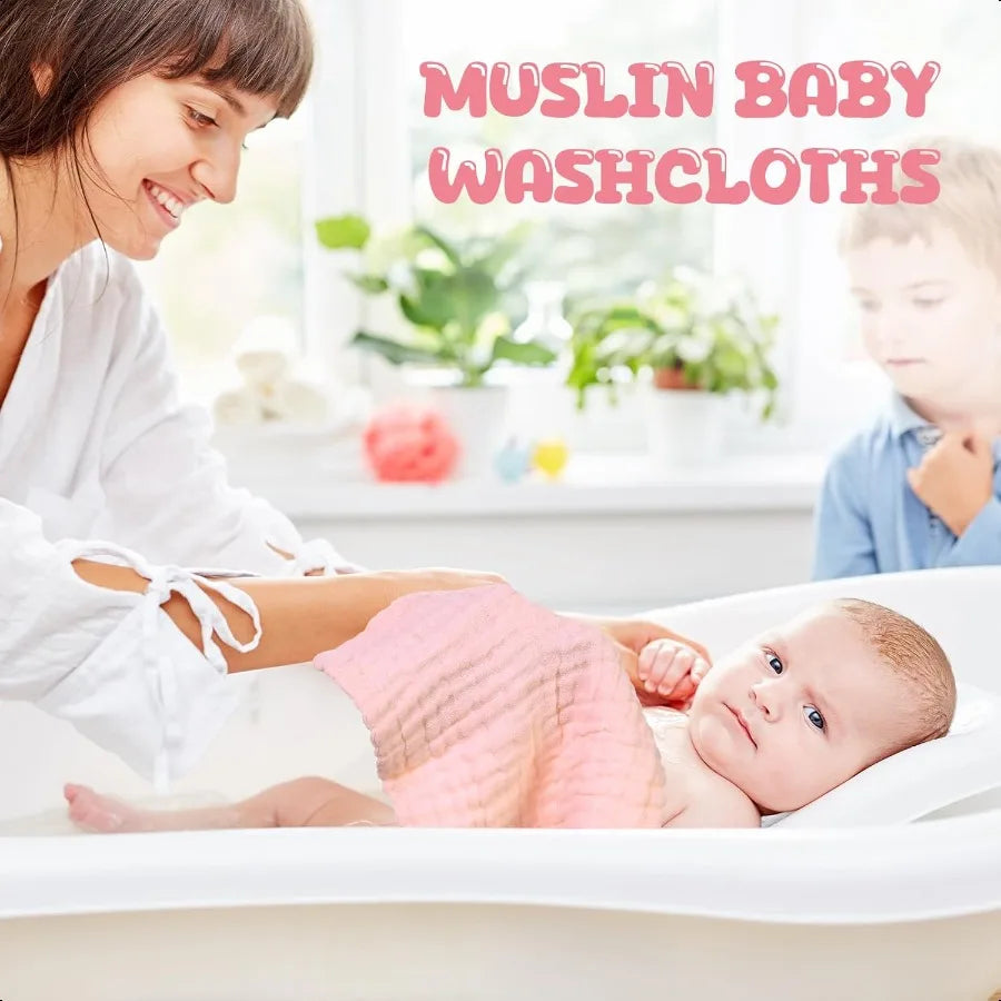 20 Pcs Baby Muslin Washcloth Soft, Burp Cloth