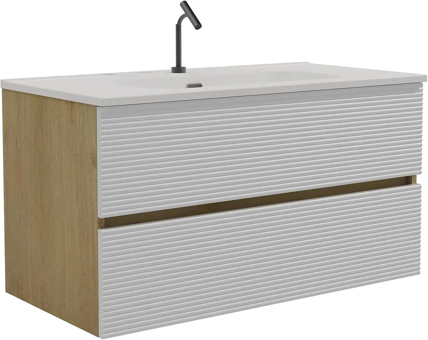 Wall-Mounted Ceramic Sink Vanity Combo