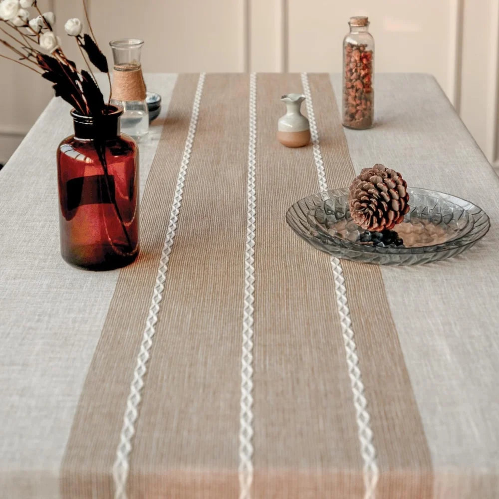 Waterproof Linen Rectangular Table Cover, Wrinkle Free, 55x86