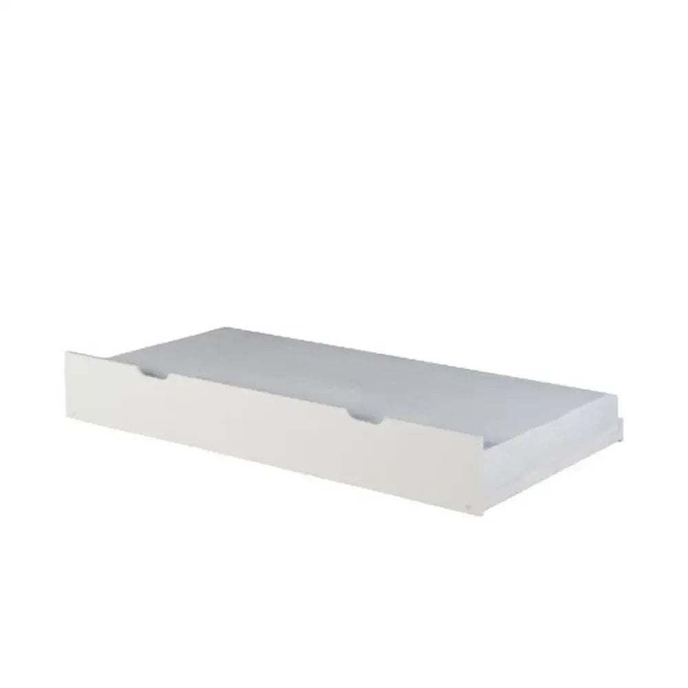 Solid White Wooden Twin Daybed with Guard Rails and Trundle