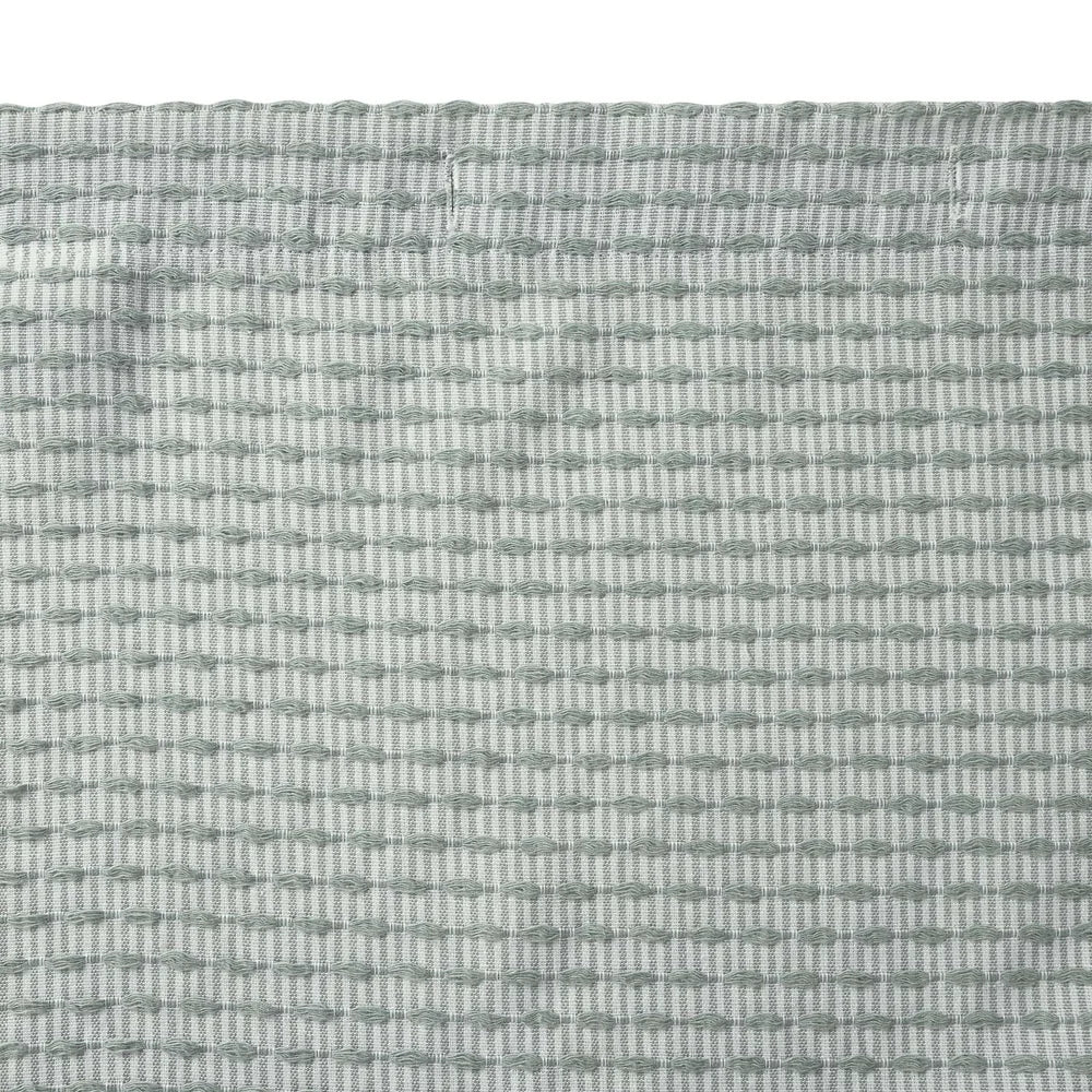 Cotton Polyester Fabric Shower Curtain Green White Pinstripe, Washable