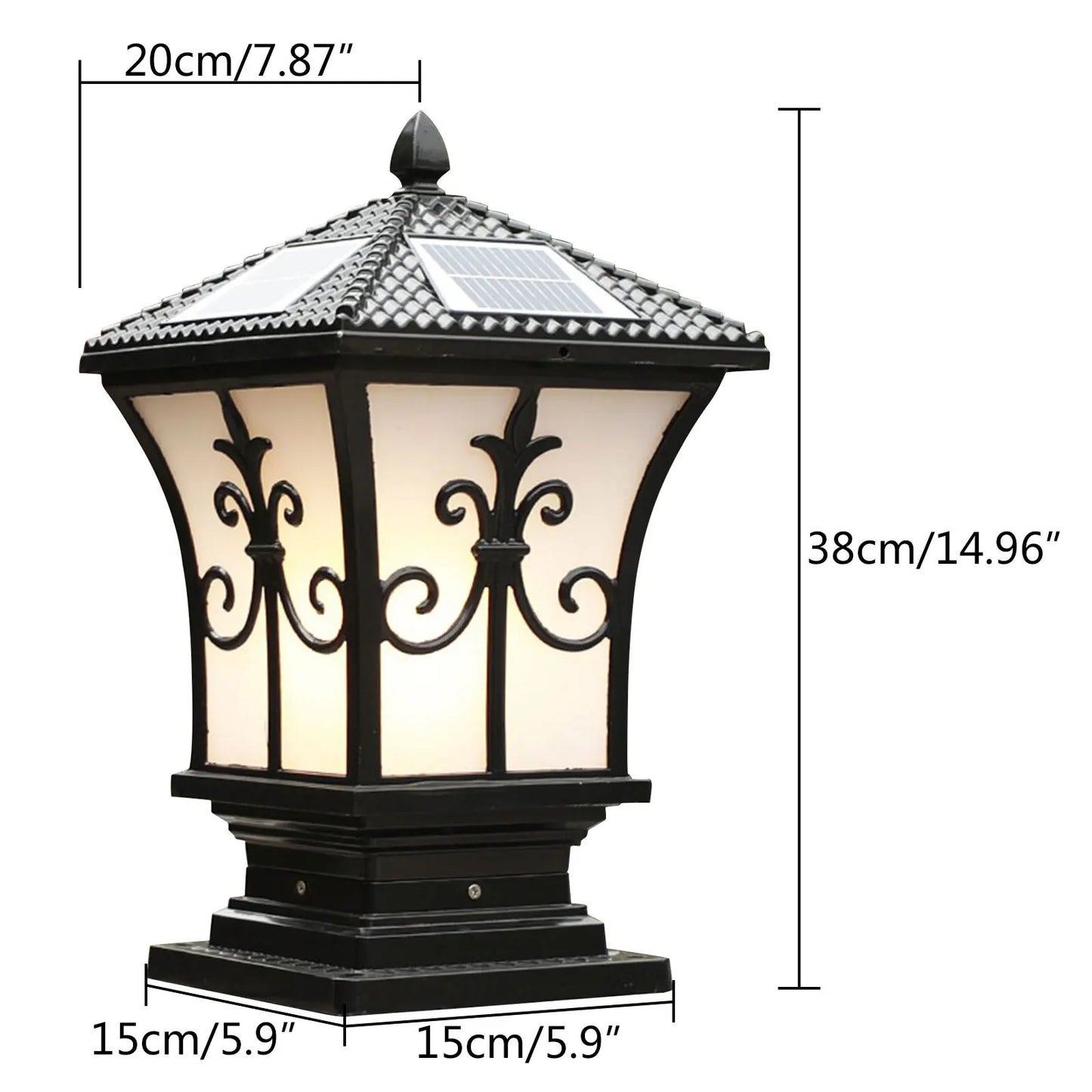 Black Solar Waterproof Garden Lantern