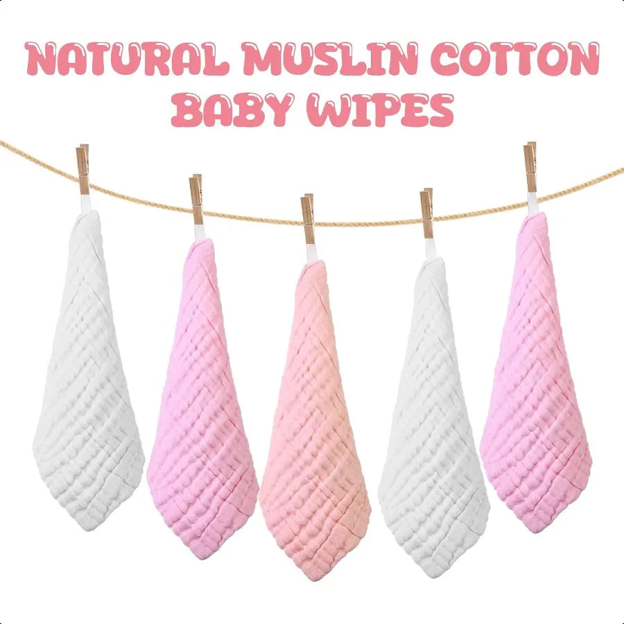 20 Pcs Baby Muslin Washcloth Soft, Burp Cloth