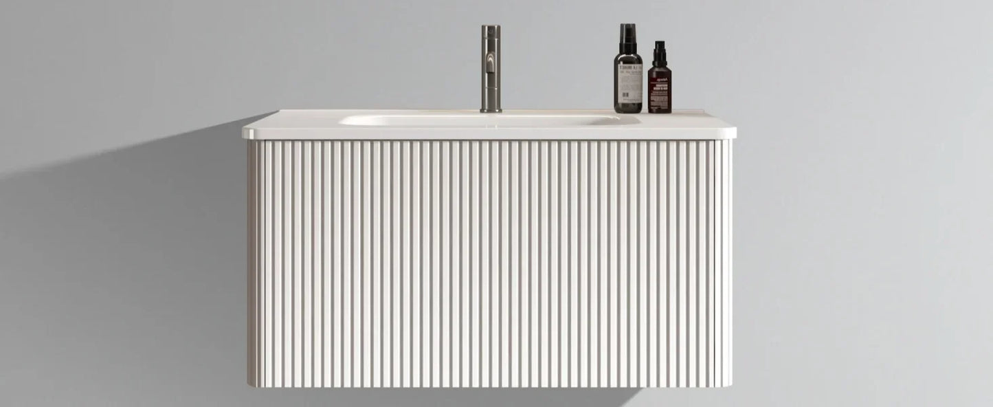 Wall-Mounted Ceramic Sink Vanity Combo