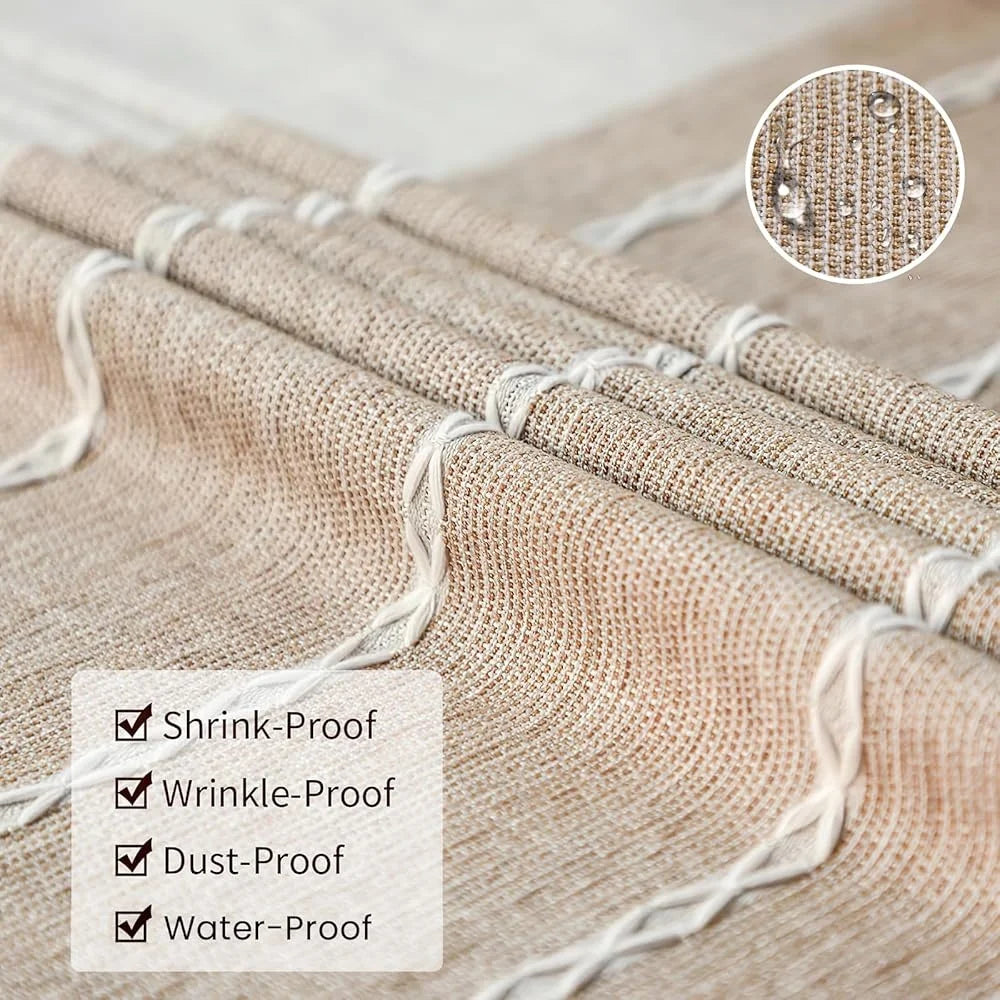 Waterproof Linen Rectangular Table Cover, Wrinkle Free, 55x86