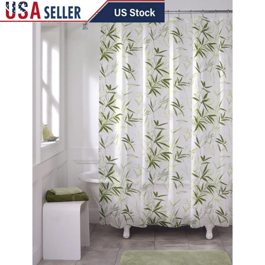 Waterproof Curtain, Bamboo Design, 70x72 Inches,  Soft Touch