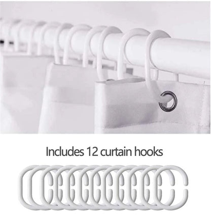Fabric Shower Curtain, Starfish, Seashells, Coral, Ocean Waves