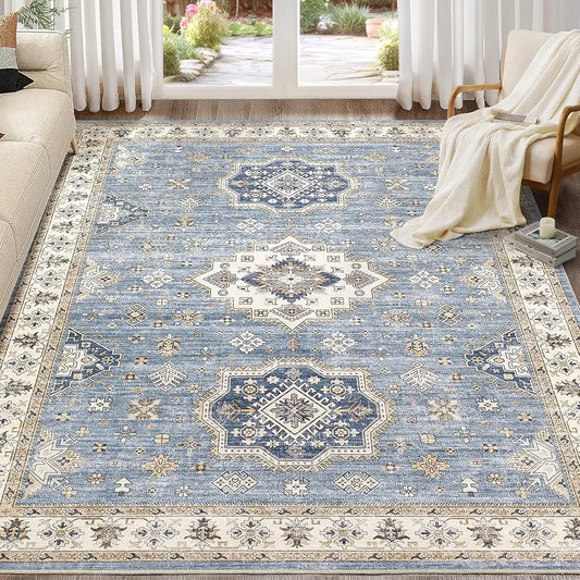 Washable, Soft Area Rugs - 9X12  Vintage Distressed Boho, Non Slip