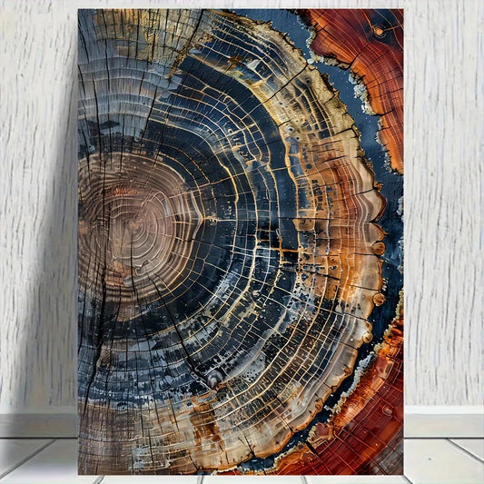 Abstract Tree Ring Frameless Canvas Wall Hanging.