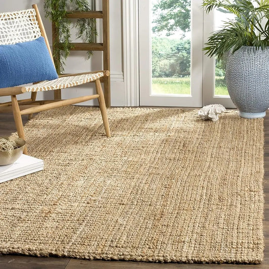 Natural Jute Fiber Collection Area Rug - 5' Square