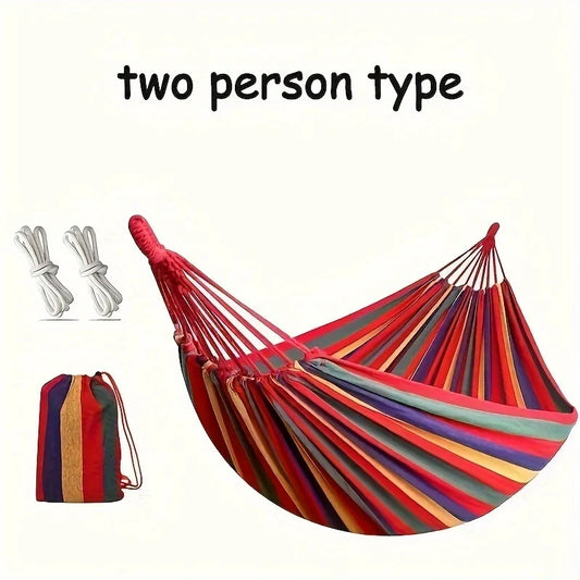 Outdoor Colorful Hammock - Anti-Flip Design, Tree-Friendly Straps