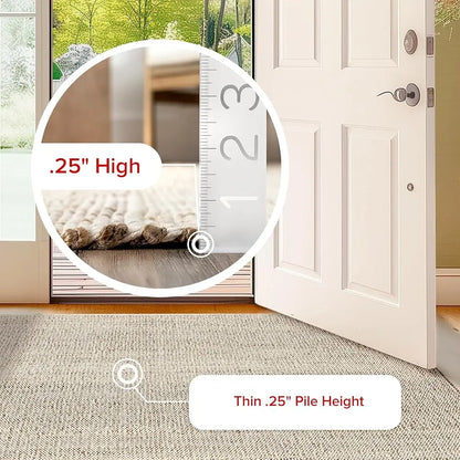 5X8 Jute & Cotton Hand Woven Area Rug, Natural,  Natural Fiber