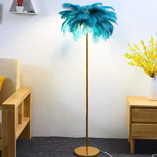Nordic Ostrich Feather Floor Lamp or Table Lamp