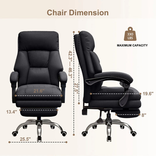 High Back Executive Desk Chair with Foot Rest