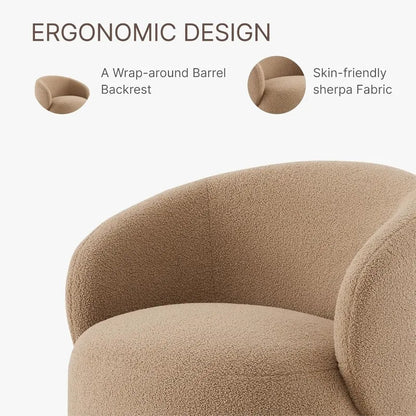 Swivel Round Barrel Upholstered Armchair