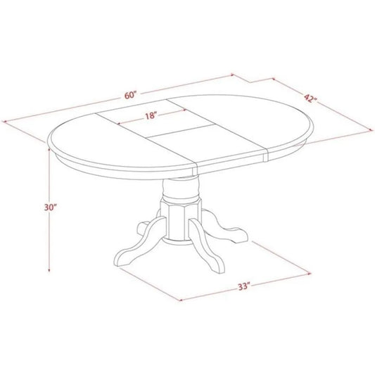 Oval Dining Room Table - Butterfly Leaf & Pedestal Base, 42x60 In