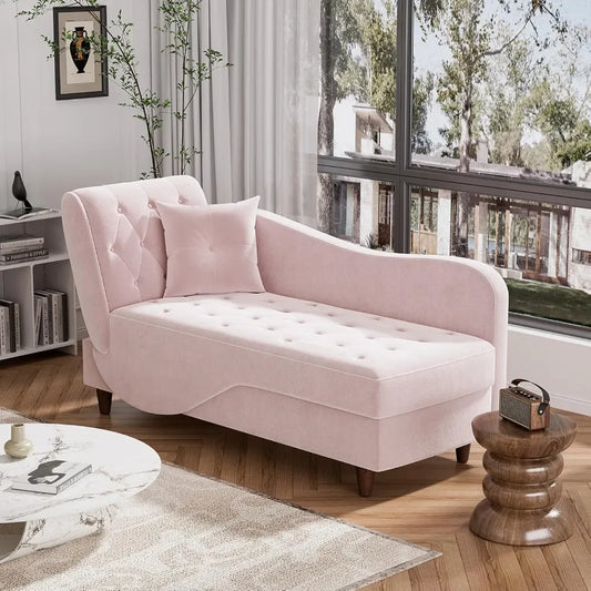 Upholstered Velvet Adjustable Sofa Recliner Chaise Lounge,  Storage