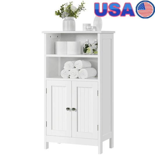 5-Tier Freestanding Wooden Storage Cabinet,  Adjustable Shelves