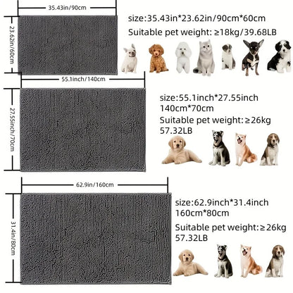 Door Absorbent Mat For Muddy Paws, Non-Slip, Washable