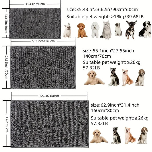 Door Absorbent Mat For Muddy Paws, Non-Slip, Washable