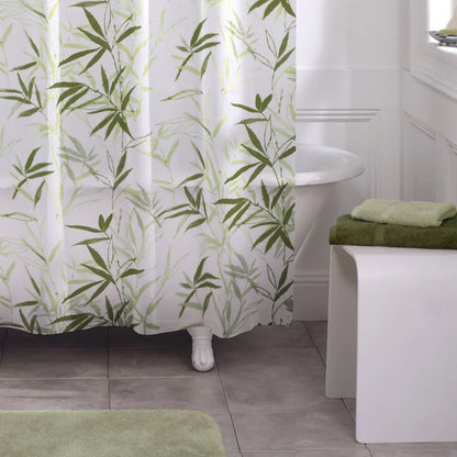 Waterproof Curtain, Bamboo Design, 70x72 Inches,  Soft Touch